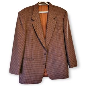 Vintage Boyfriend Blazer Houndstooth Oversized Blazer Jacket